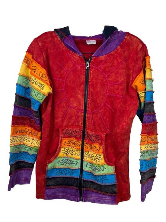 Greater Good Network Tops - Vintage Greater Good Network Rainbow Hoodie